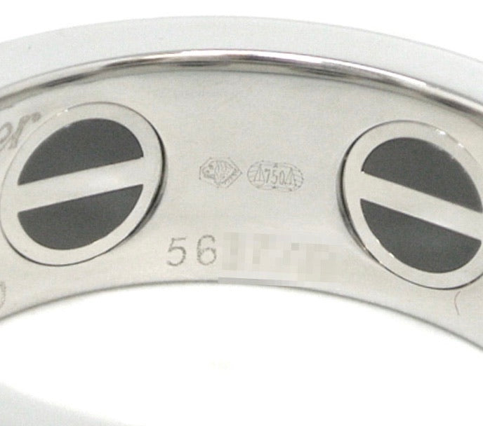 Cartier Diamond Ceramic White Gold Love Ring Size #50/ 5