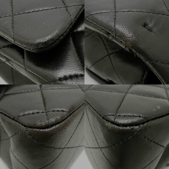 CHANEL Black Lambskin Medium Double Flap GHW