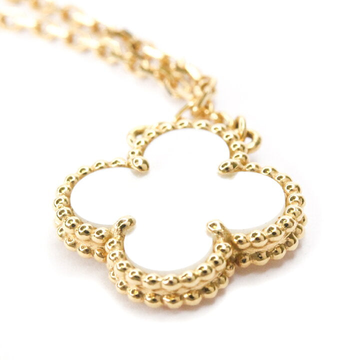 Van Cleef & Arpels Vintage Alhambra Mother of Pearl Yellow Gold Necklace