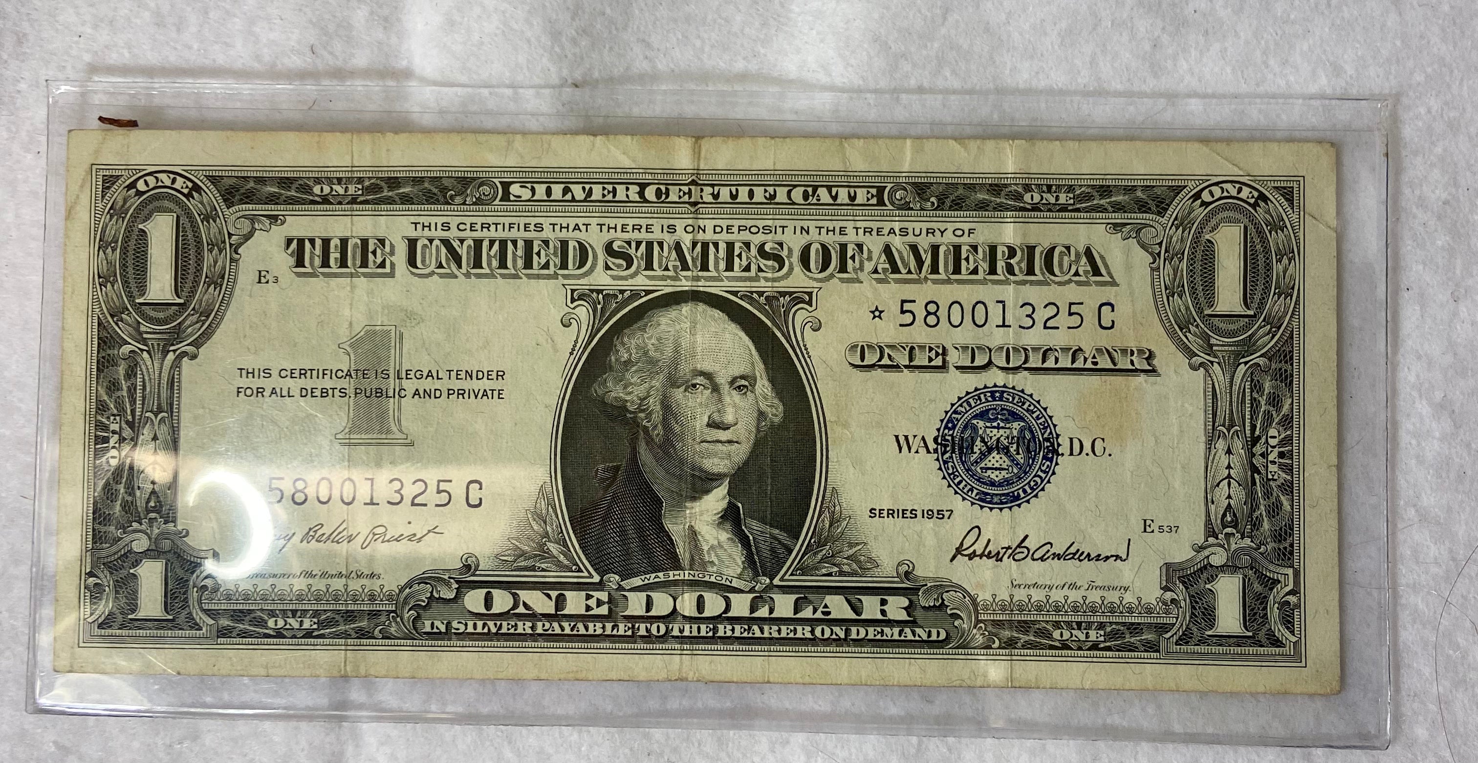 Rare 1957 Series C Blue Seal Silver Certificate Misc.