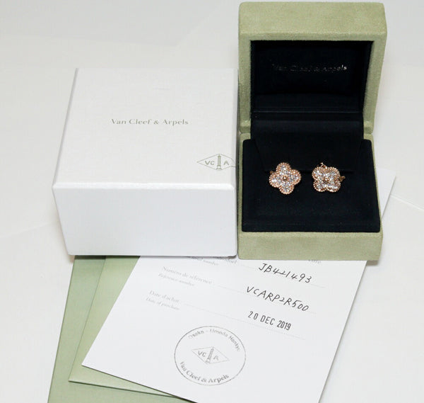 Van Cleef & Arpels Diamond Vintage Alhambra Ear Studs