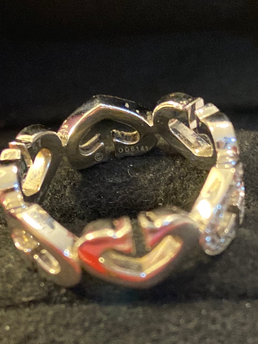 Cartier Diamond Heart C 18KT Gold Ring Sz8