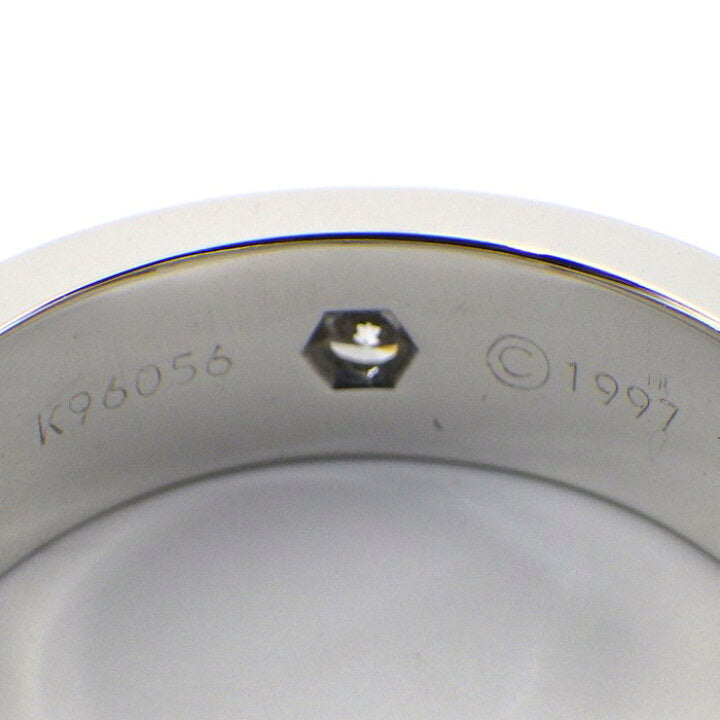 Cartier 6P Full Diamond 18KT White Gold Love Ring #51/ US 5.5