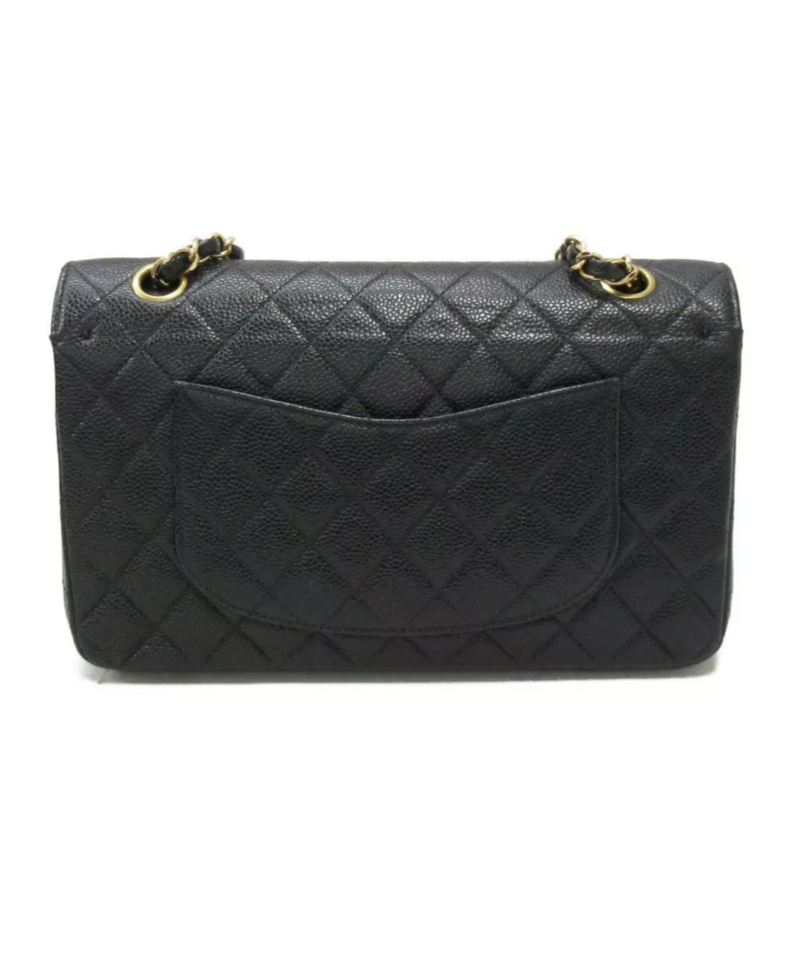 CHANEL Caviar Gold Hardware GHW Medium Double Flap Bag