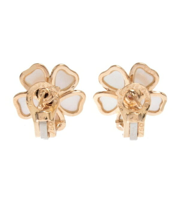Van Cleef & Arpels Mini Nerval Diamond Mother of Pearl Earrings