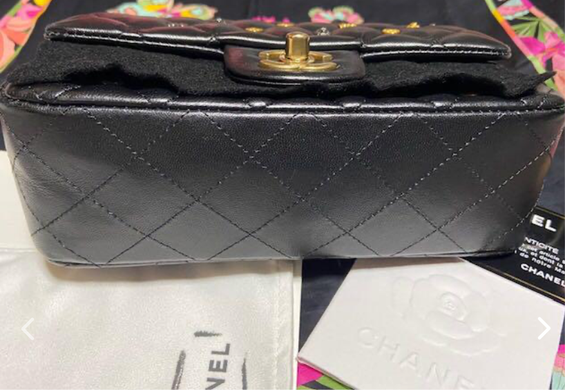 CHANEL Black Lambskin Lucky Charm Embellished Classic Flap Bag