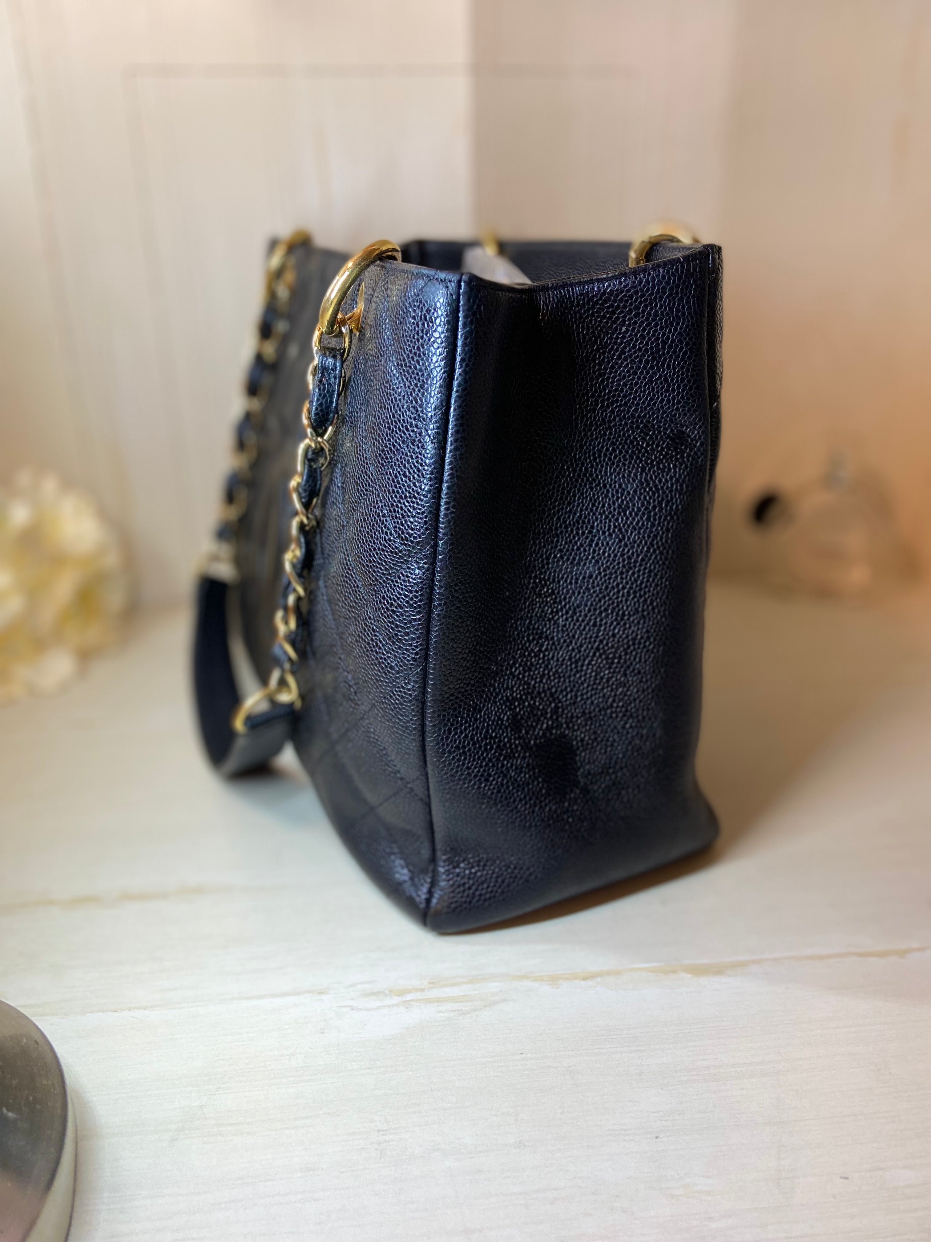 CHANEL GST Grand Shopper Tote Black Caviar Leather GHW Bag