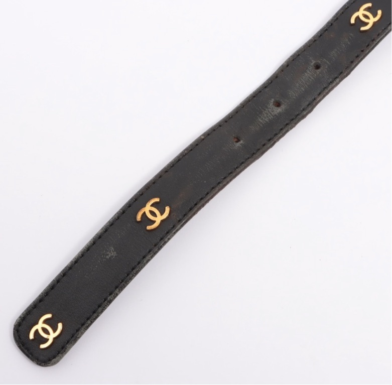 CHANEL CC CoCo Quilted Black Leather Gold Hardware Belt