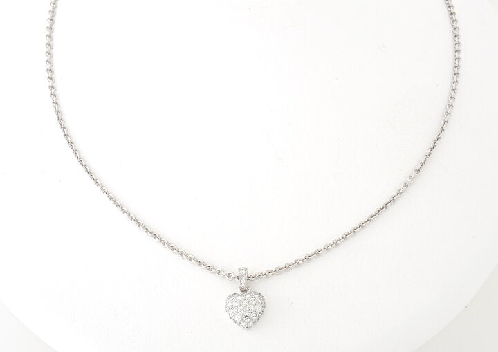 Cartier Full Diamond Paved Heart Necklace