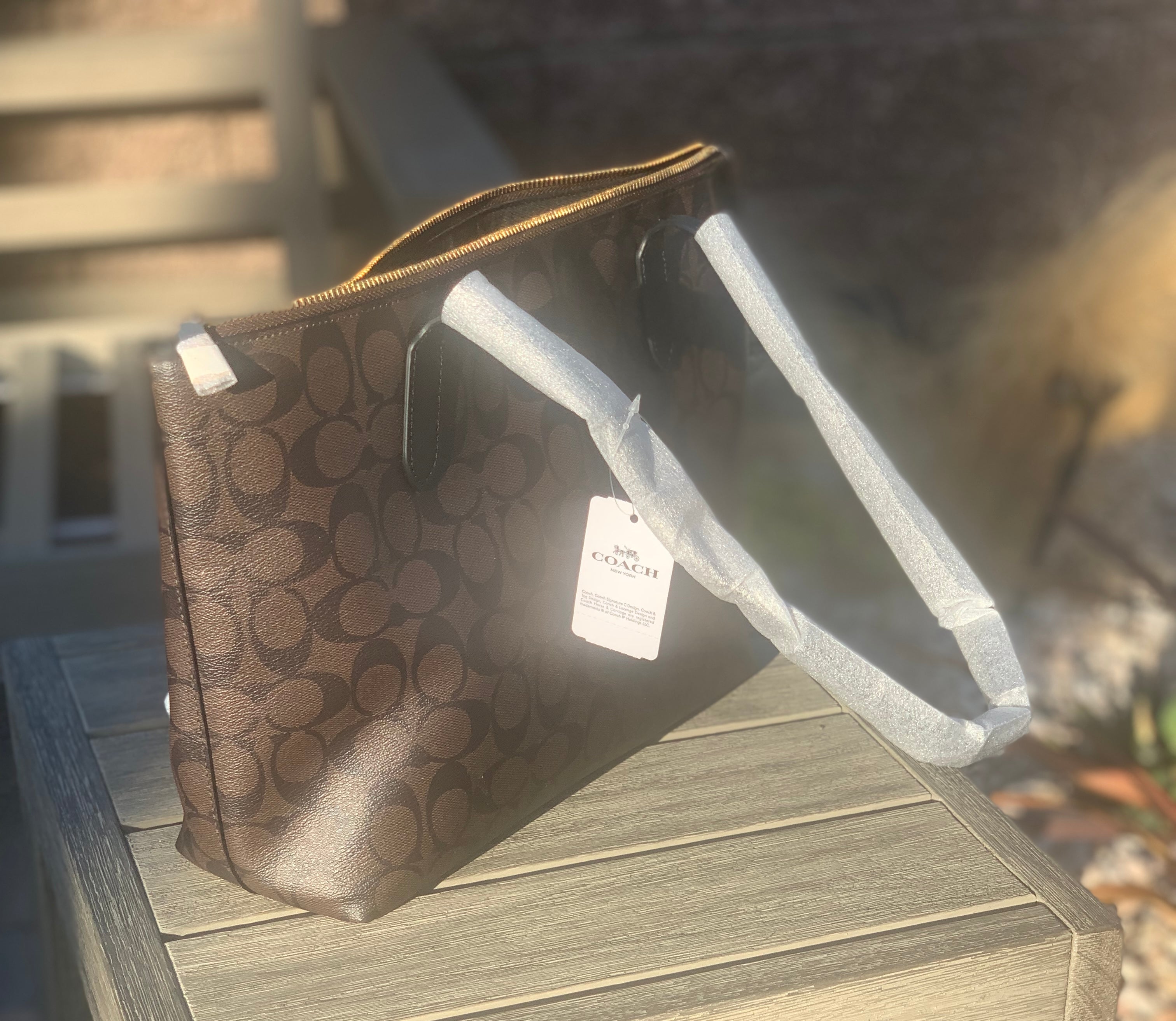 NWT Coach Zip Top Tote In Signature Canvas