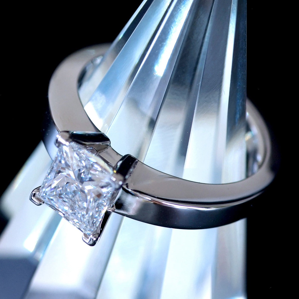 Rare Cartier 1.15ct E VS1 Princess Cut Diamond Engagement/ Wedding Ring