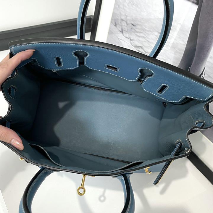 Hermès 30 Bleu Jean Birkin Epsom Leather Bag