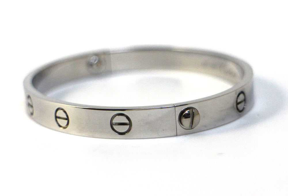 Cartier 18KT White Gold Love Bracelet Size 17