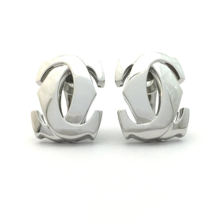 Cartier Penelope Double C 18KT White Infamous Gold Earrings