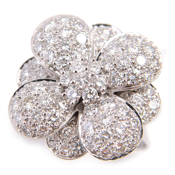 Van Cleef & Arpels VCA Diamond Cosmos Flower High-Jewelry 18KT Gold Ring
