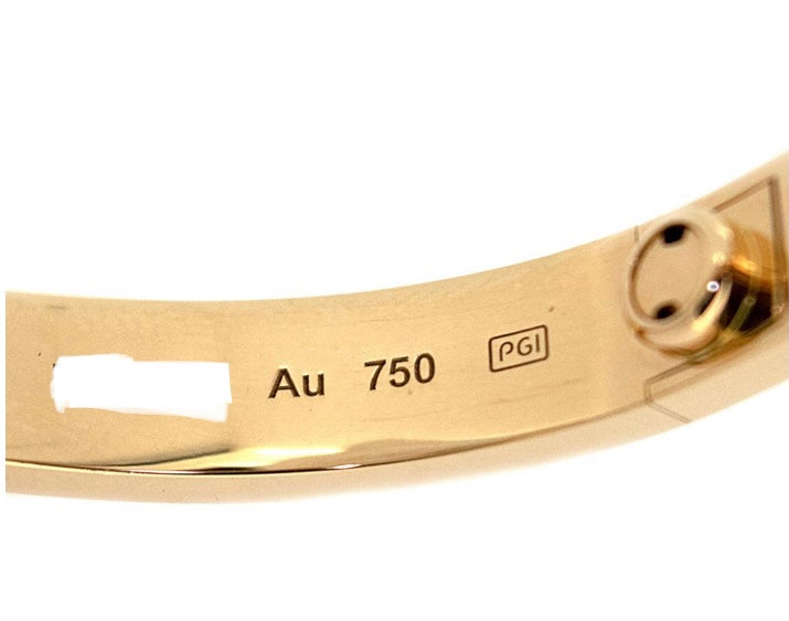 Cartier 4P Half Diamond 18KT Rose Gold Love Bracelet Size #16