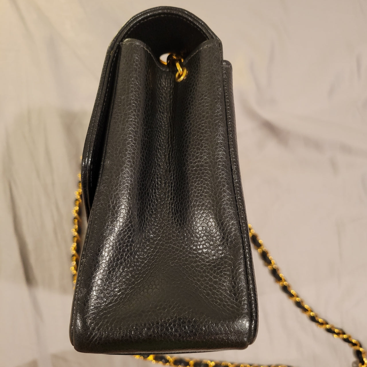 CHANEL Caviar Diana Classic Flap 24KT Gold Hardware Handbag