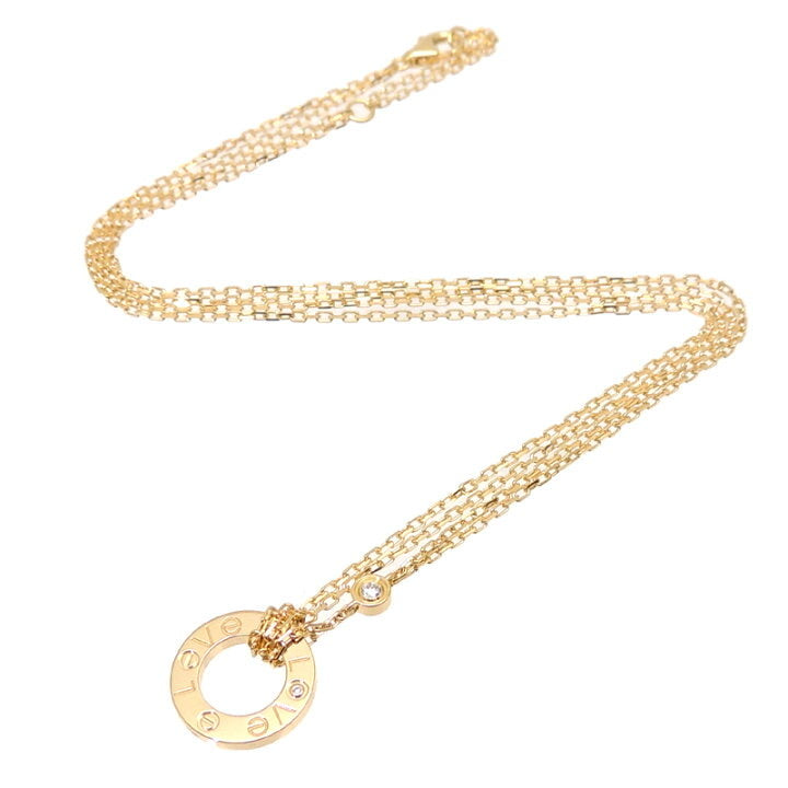 Cartier 2P Diamond Love Necklace 18KT Yellow Gold