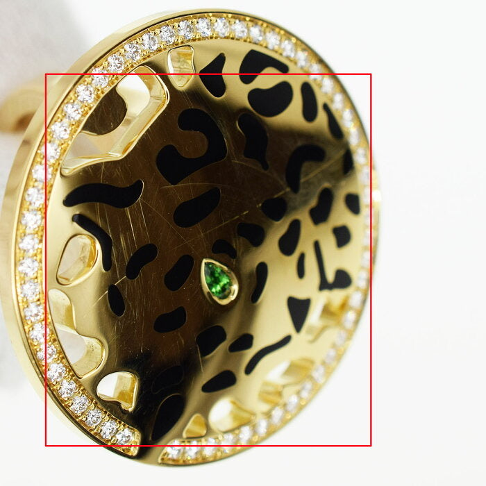 Cartier De Panthere Diamond Emerald 18KT Yellow Gold Ring #49/ US 5