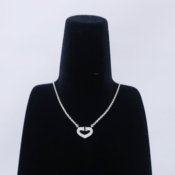 Cartier 2C de Cartier Heart Diamond 18KT White Gold Necklace