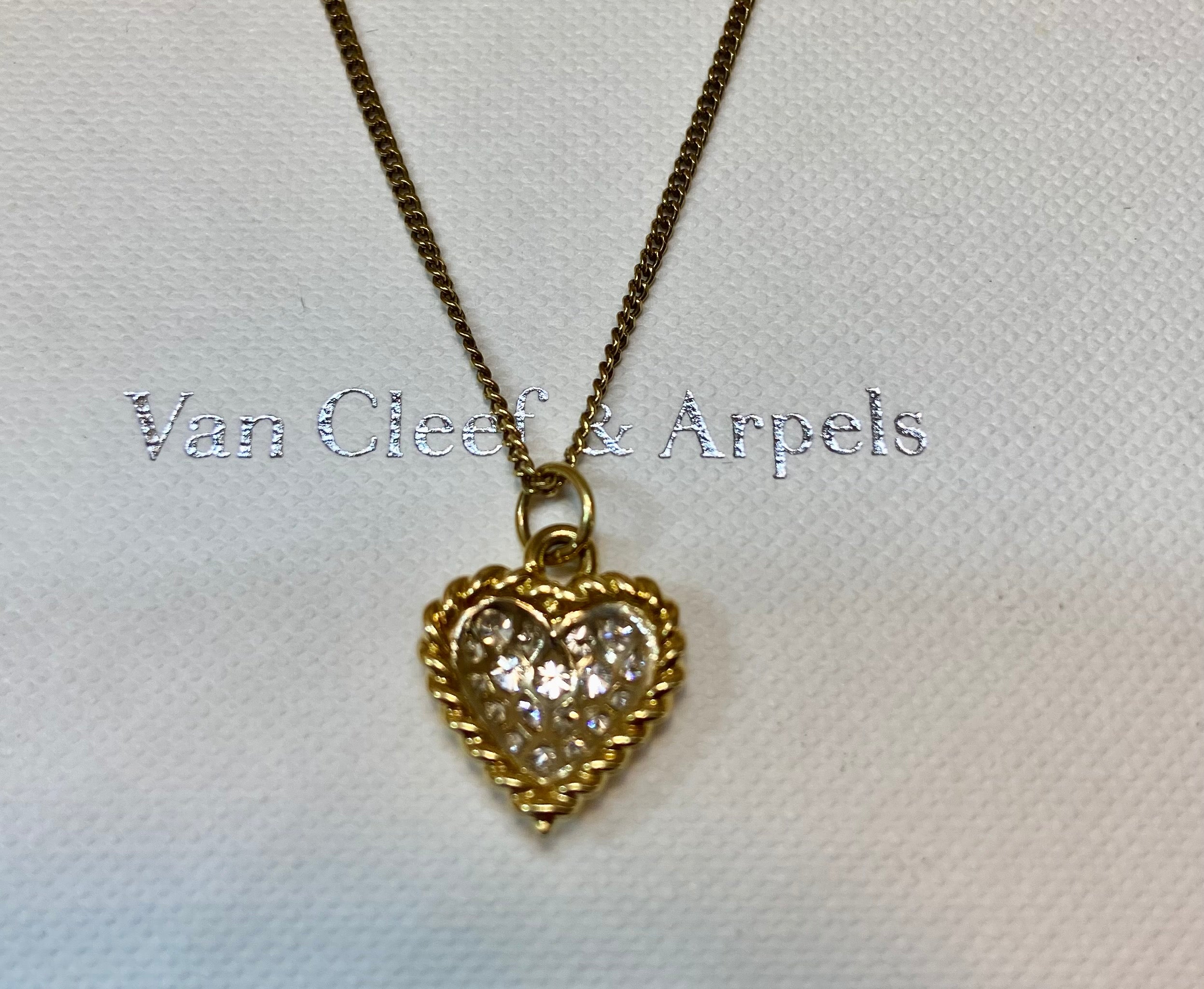 Van Cleef & Arpels Diamond Puffy Heart 18KT Yellow Gold Necklace