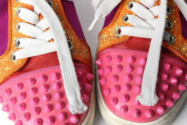 Christian Louboutin Red Bottom Pink Spike Sneakers