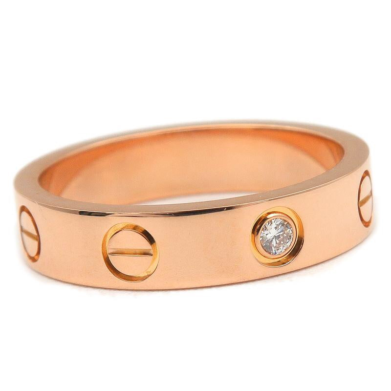 Cartier Mini 1P Diamond Love Ring Rose Gold US 5