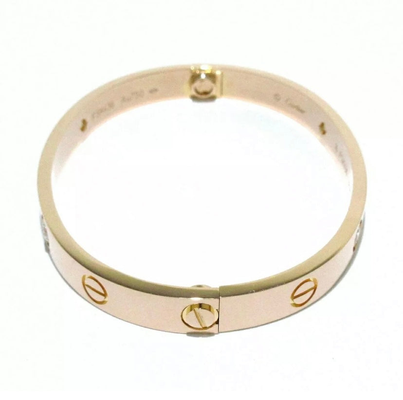 Cartier 18KT Rose Gold 4 Diamond Love Bracelet #16