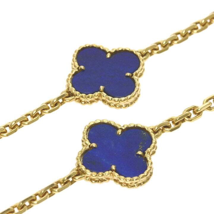 Van Cleef & Arpels Lapis Lazuli Vintage Alhambra 20 Motif 18Kt Yellow Gold Necklace