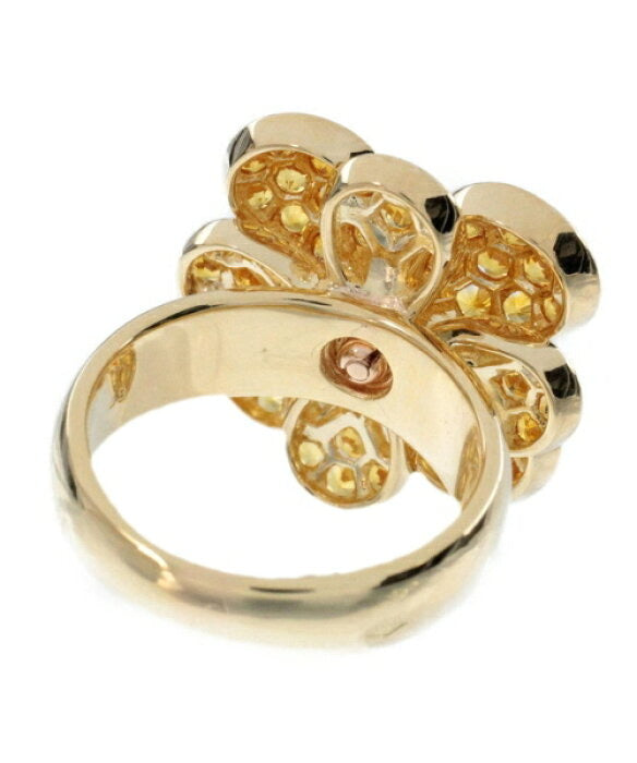 Van Cleef & Arpels Diamond Sapphire Cosmos Flower 18KT Yellow Gold Ring