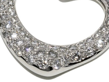 Tiffany & Co. Diamond Pt950 Elsa Peretti Heart Necklace