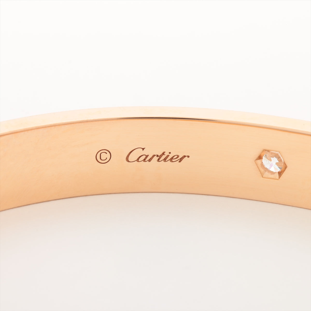 Cartier 4 Diamond 18KT Rose Gold Love Bracelet, Size 17, New Screw Model