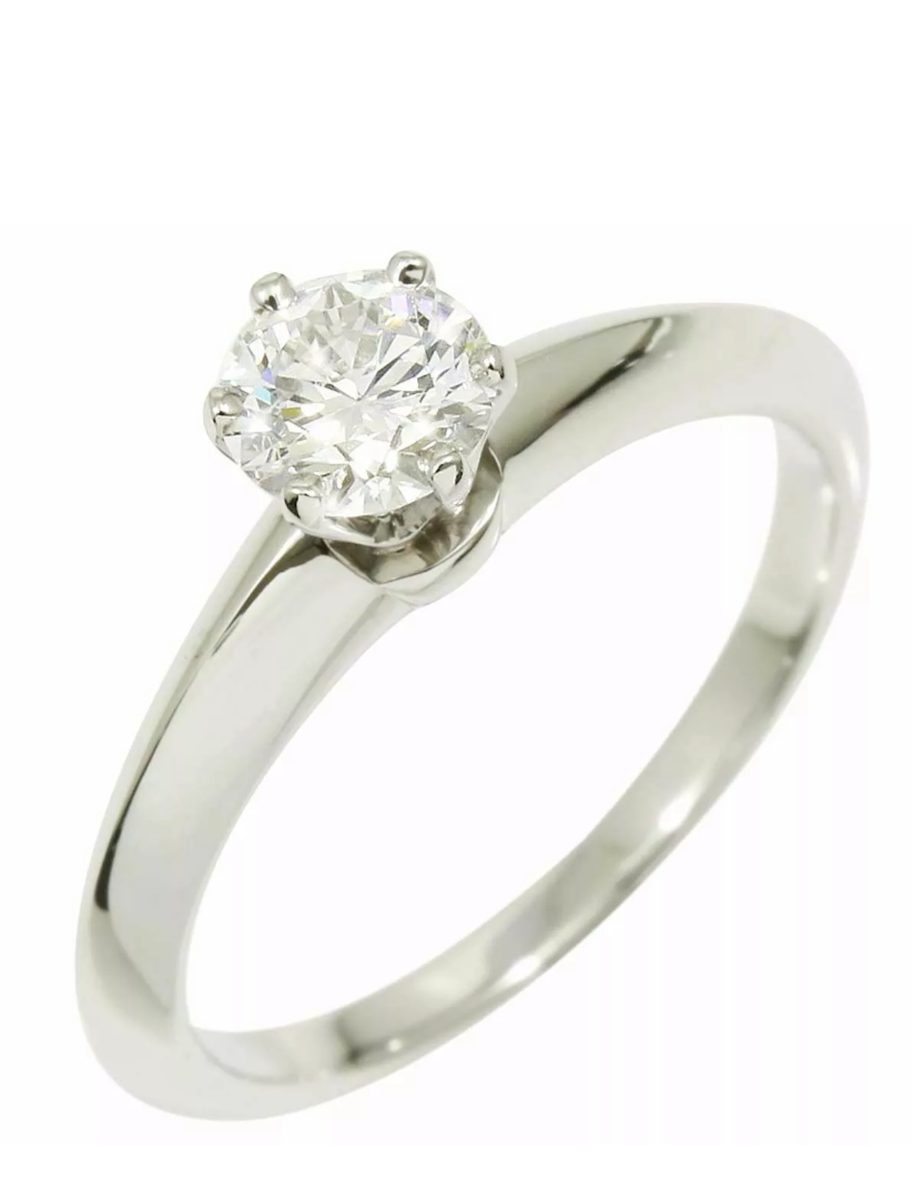 Tiffany & Co. .50ct Diamond Solitaire Wedding/ Engagement PT950 Ring Sz 6