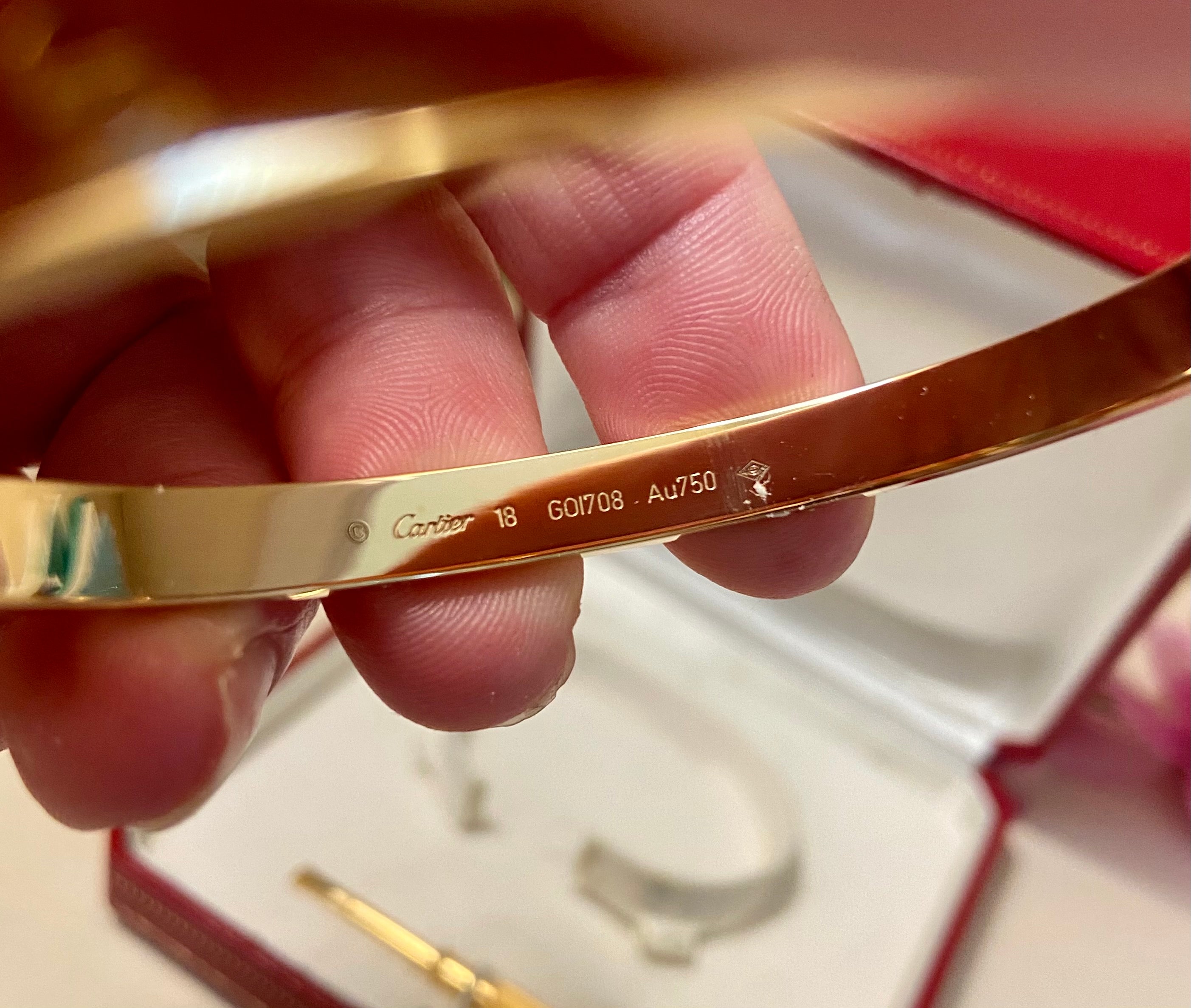 Cartier 18KT Yellow Gold Love Bracelet Size 19