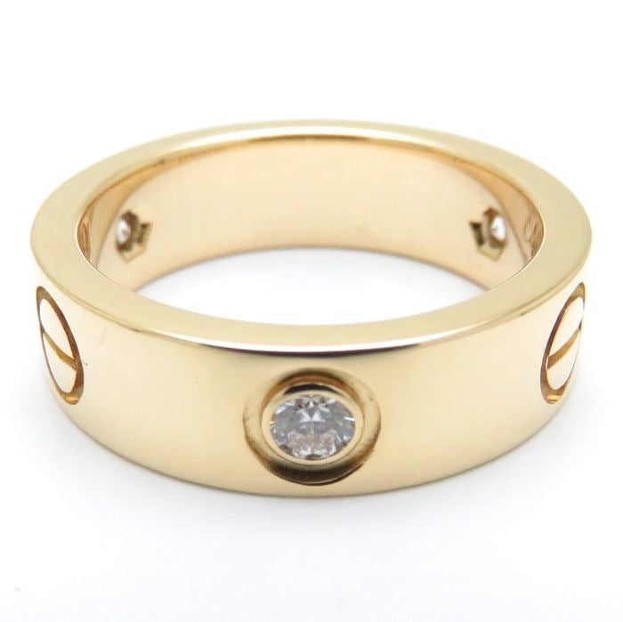 Cartier 3P Diamond Yellow Gold Love Ring #51/ 5.5
