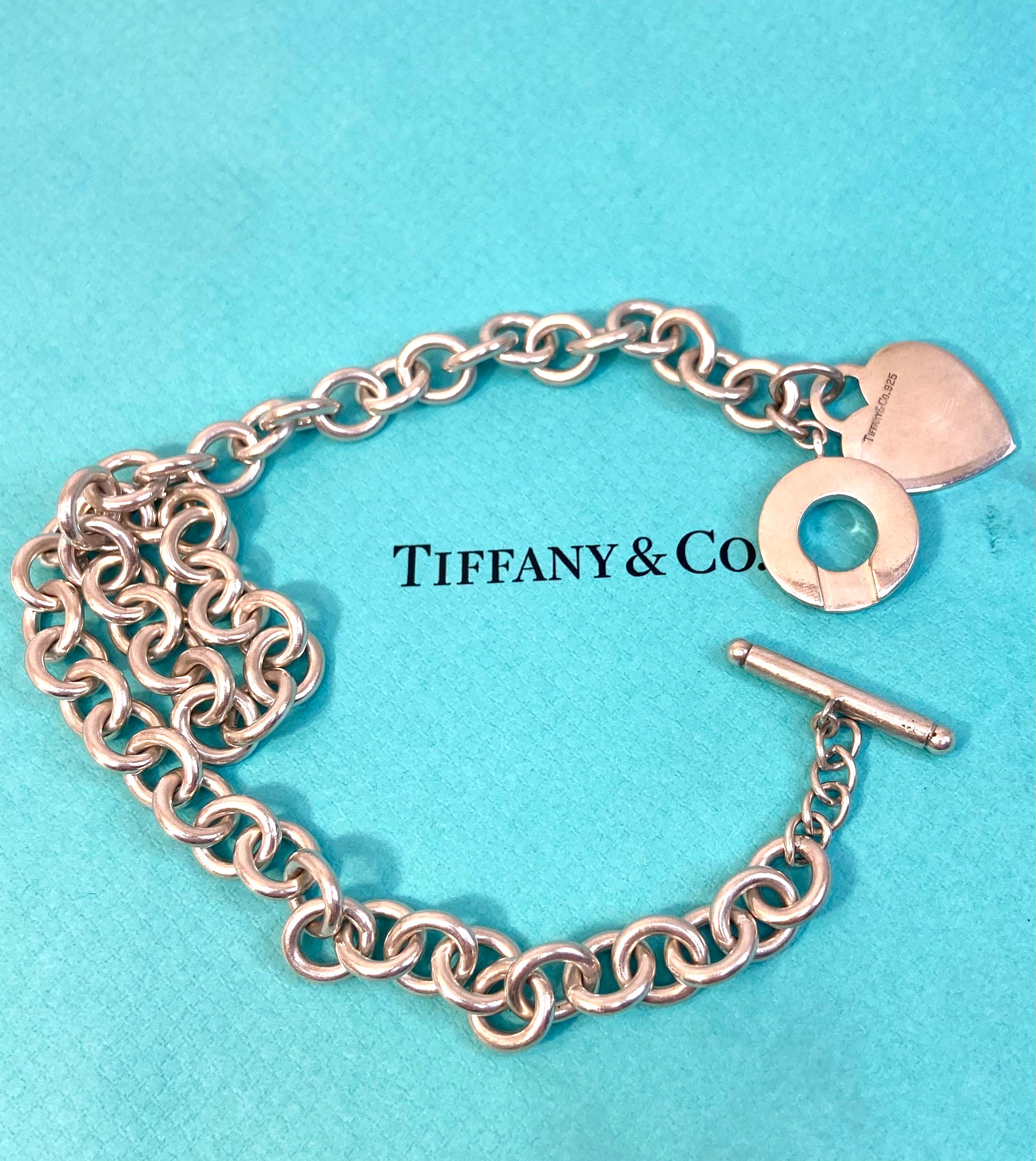 Tiffany & Co. Heart Tag 925 Sterling Silver Toggle Necklace