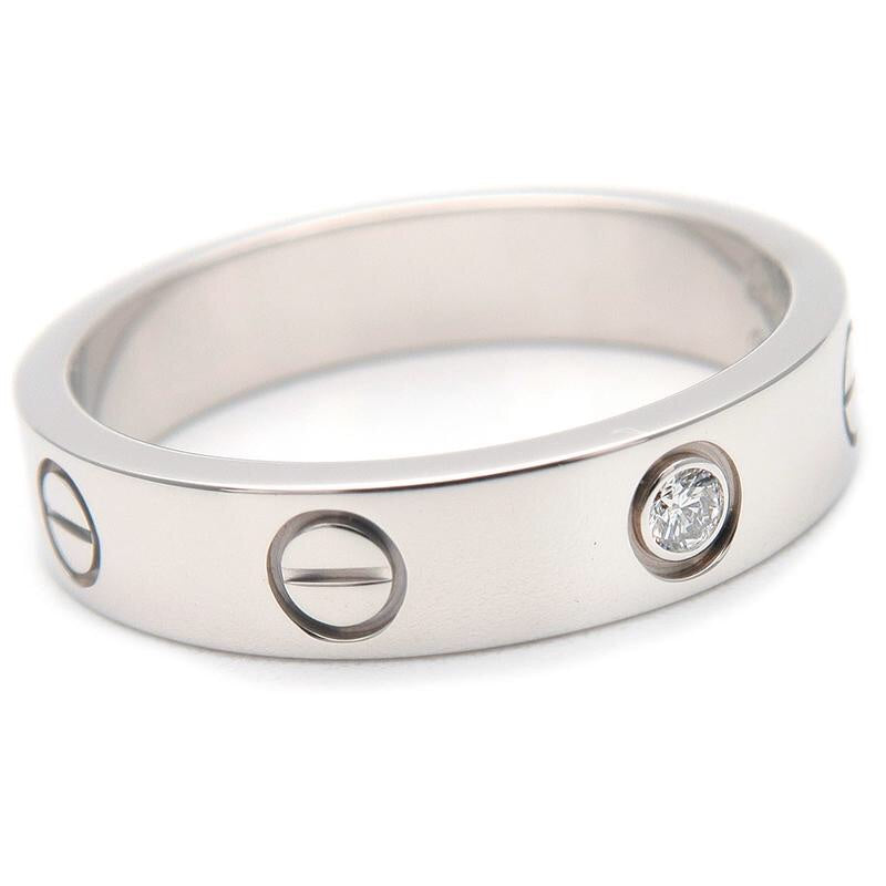 Cartier Mini Love Ring 1P Diamond 18KT White Gold Size 51