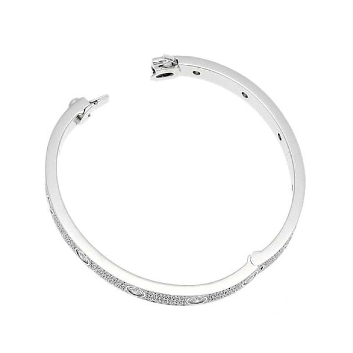Cartier Full Diamond-Paved 18KT White Gold Love Bracelet Size 17