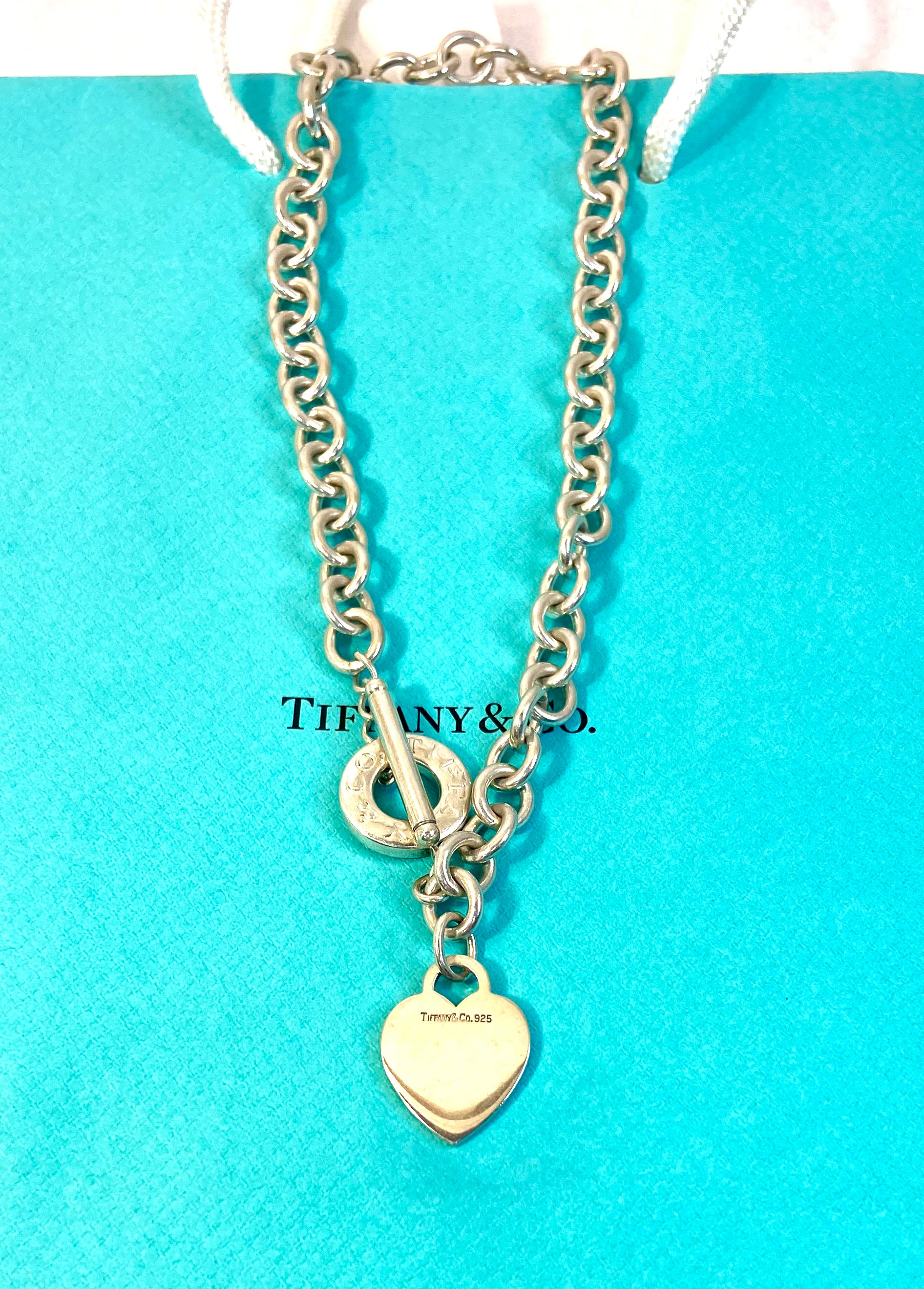 Tiffany & Co. Heart Tag 925 Sterling Silver Toggle Necklace