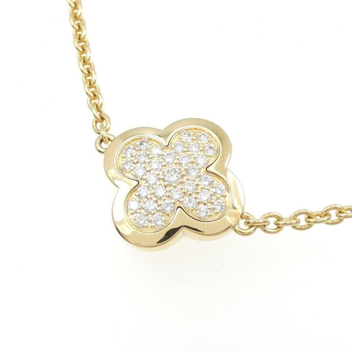 Van Cleef & Arpels Diamond-Paved Pure Alhambra 18KT Yellow Gold Necklace