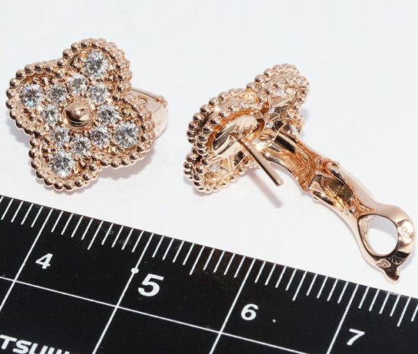 Van Cleef & Arpels Diamond Vintage Alhambra Ear Studs
