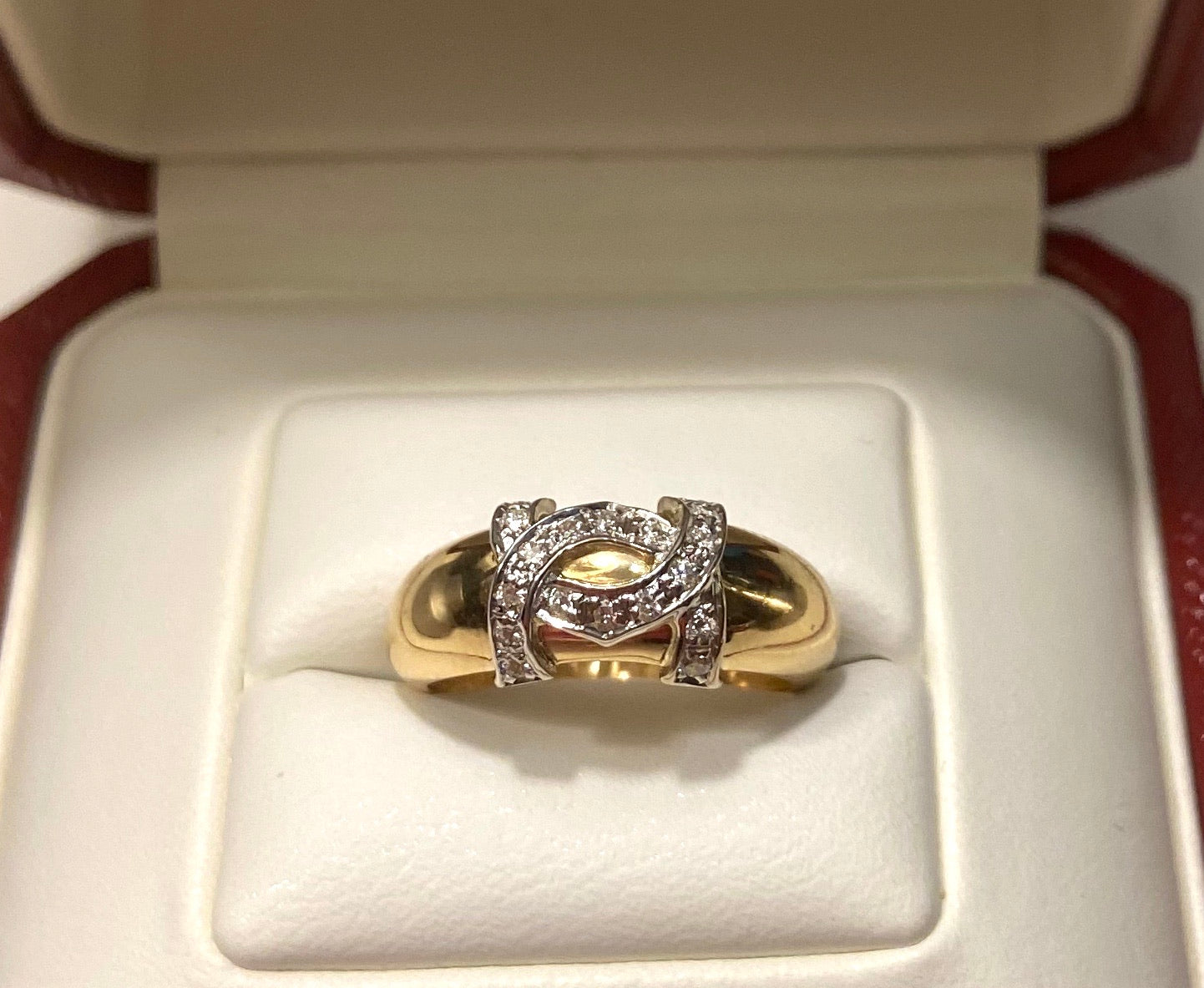 Vintage RARE Cartier 2C de Cartier Logo 18KT Ring Sz 6
