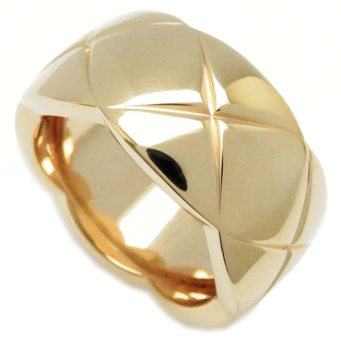 CHANEL Matelasse CoCo Crush Quilted 18KT Yellow Gold Ring 7.5