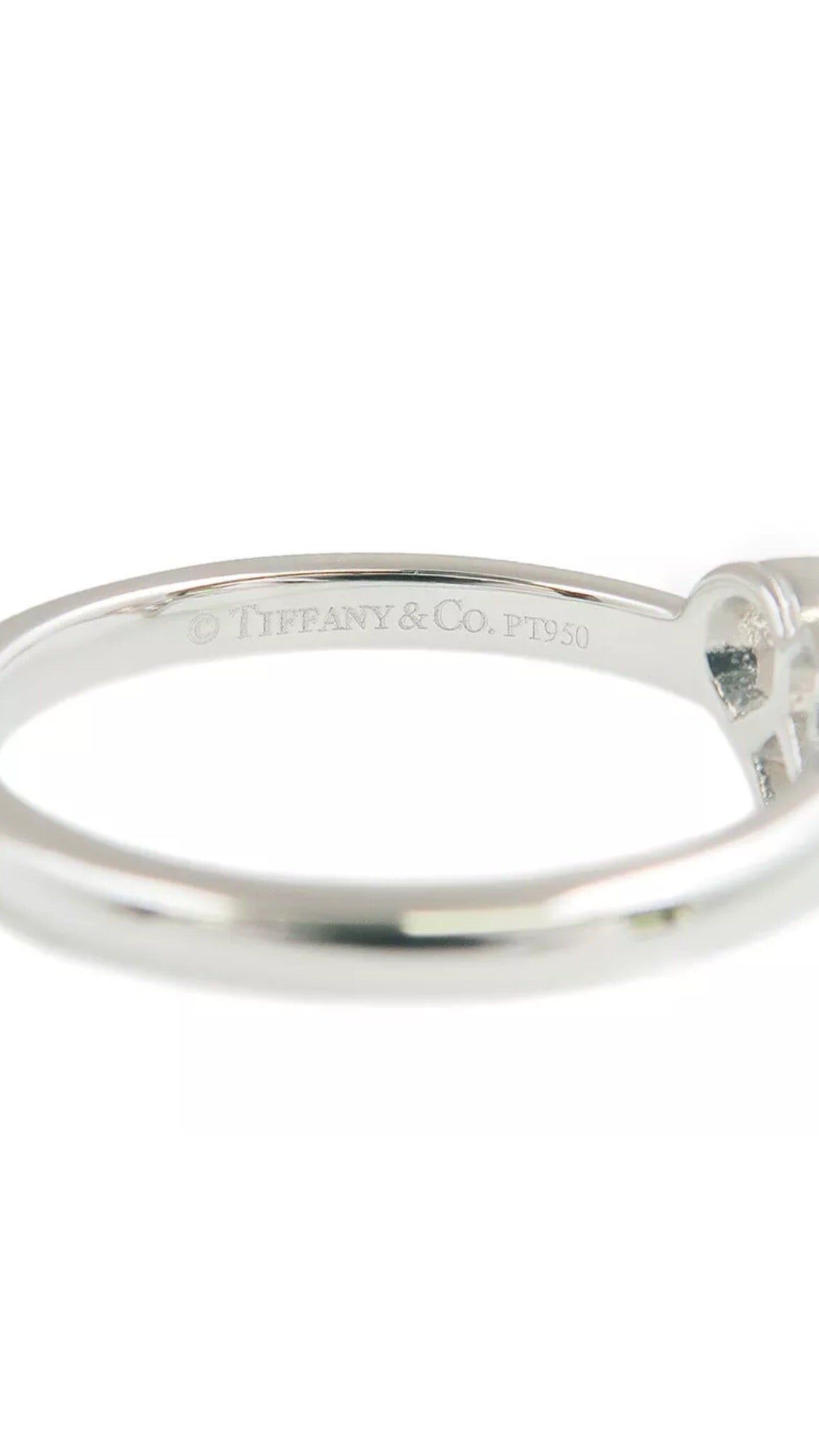 Tiffany & Co. PT950 Diamond Sentimental Heart Ring Sz 5