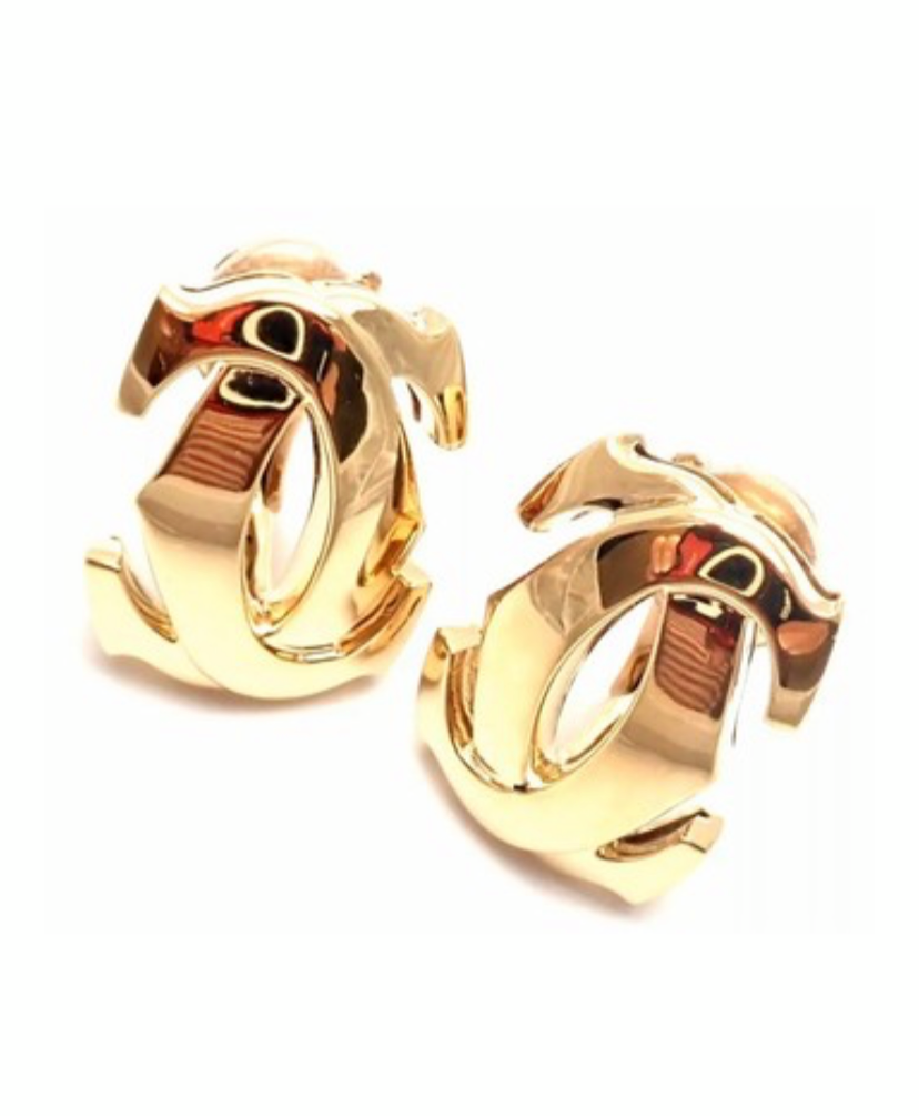 Cartier Penelope Double C De Cartier 18KT Yellow Gold Earrings