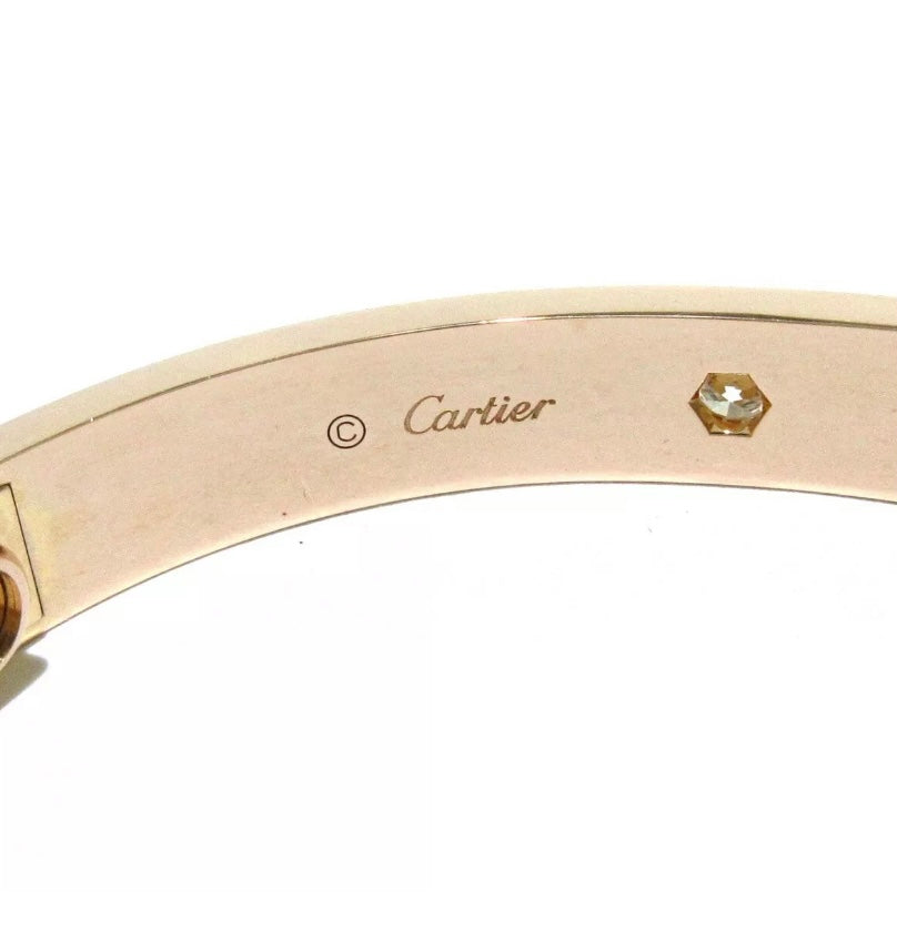 Cartier 18KT Rose Gold 4 Diamond Love Bracelet #16