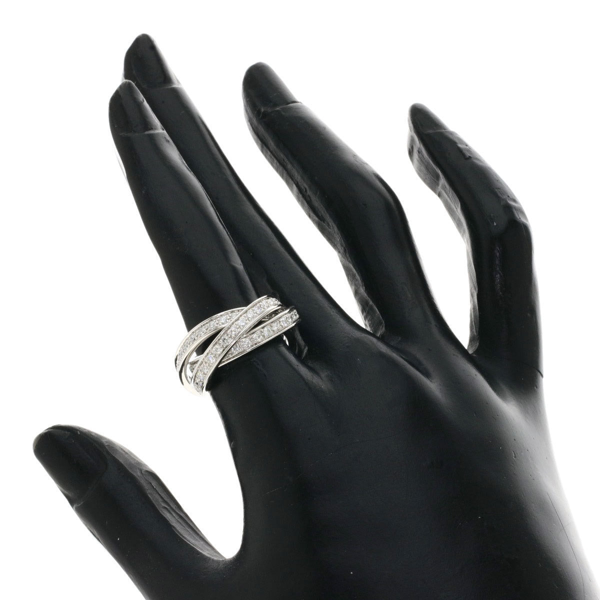 Cartier Diamond Trinity 18KT White Gold Ring Size #51/ US 5.5