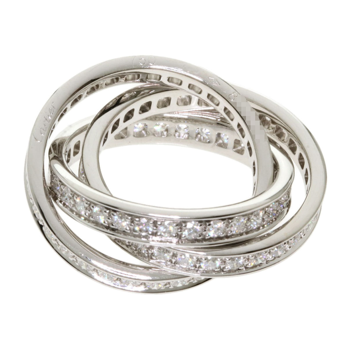 Cartier Diamond Trinity 18KT White Gold Ring Size #51/ US 5.5