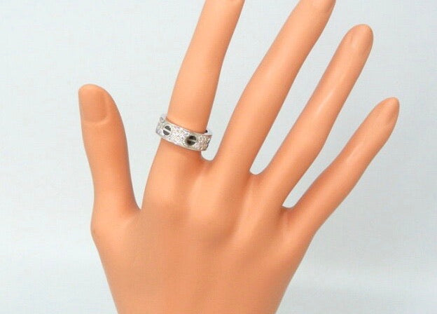 Cartier Diamond Ceramic White Gold Love Ring Size #50/ 5