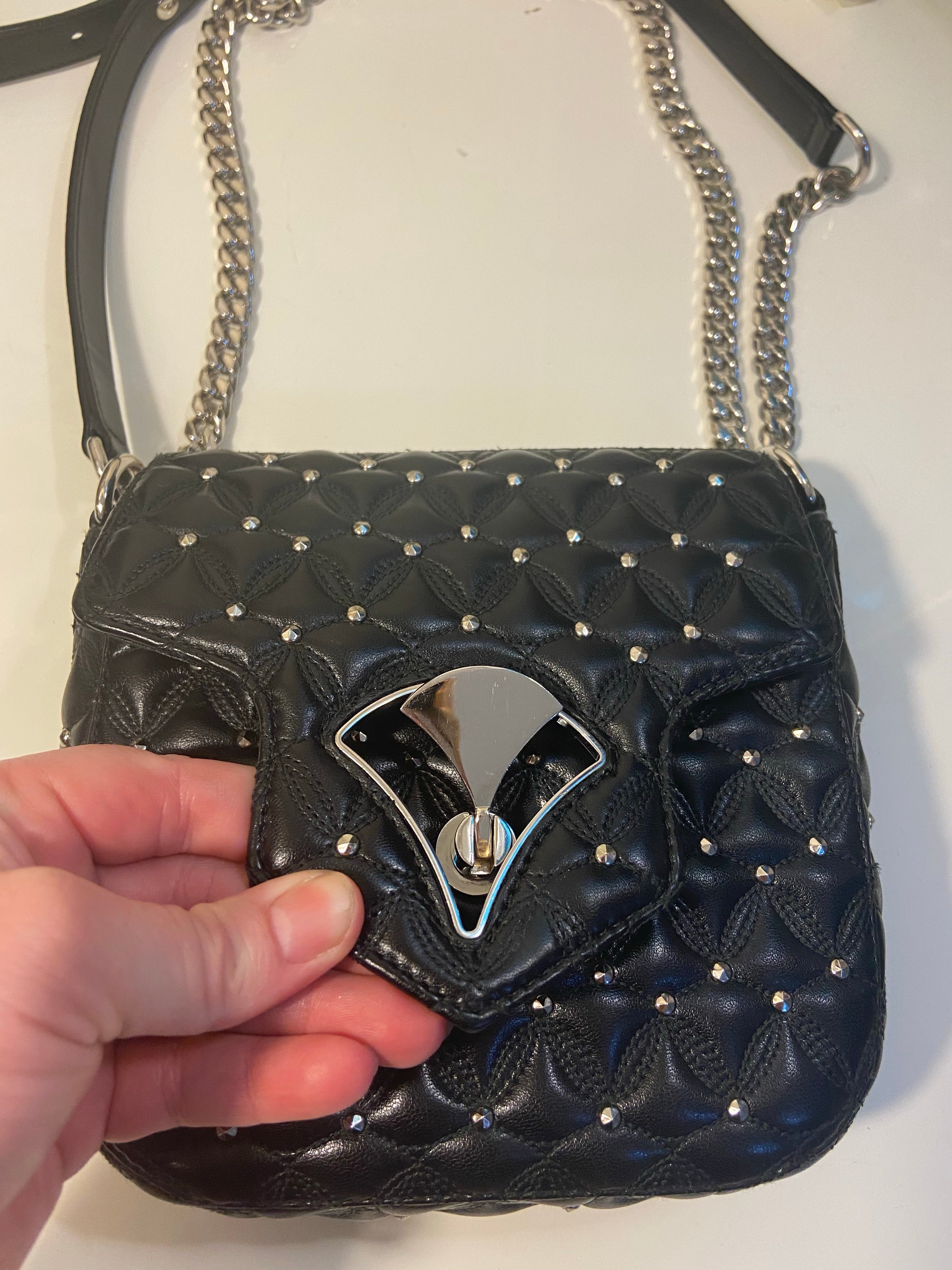 Bvlgari Diva’s Dream Black Quilted w/ Studs Crossbody Handbag